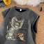 bé trai và bé gái nguyên chất cotton không tay áo vest phong cách mùa hè trẻ em lớn in hình mèo