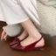 Dép sandal mũi nhọn phong cách cổ tích Pháp dành cho nữ với váy, gót nhọn và giày không gây m