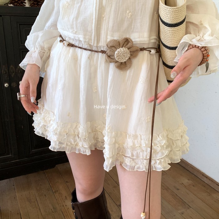 Have u desgin Retro Phong Cách Dân Tộc Dệt Tay Hoa Đính Hạt Dây Eo Nữ Phong Cách Bohemian Thắt Lưng Phù Hợp Với Đầm Trang Trí