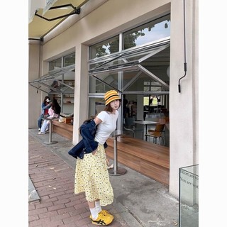 Korean Style Summer New Korean Style High Waisted Slim Floral A-Line Skirt Simple Commuting S