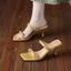 Dép Quai Nữ Giày Sandal Cao Gót Hở Mũi Kiểu Pháp