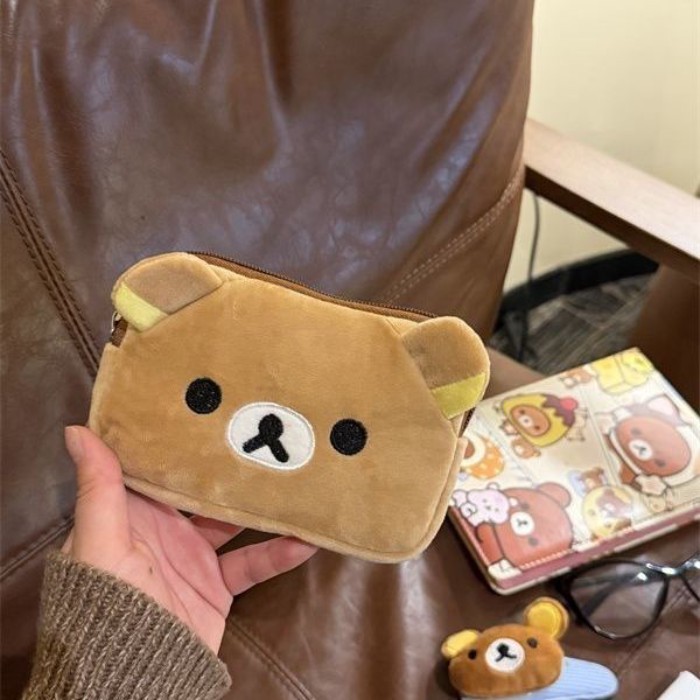 Nhật Bản Dễ Thương Rilakkuma Túi Bảo Quản Tiền, Thẻ Ví Ngắn Sang Trọng Tiền Xu