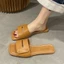 đôi dép nữ cao cấp được ưa chuộng, đế phẳng, đơn giản, trơn màu, giản dị, thời trang, mặc ngoài,