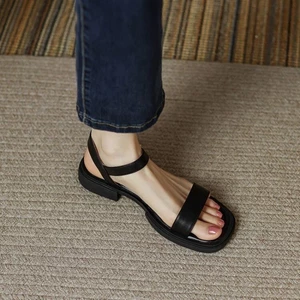 Giày sandal đơn giản dành cho nữ đế bệt chống trượt mùa hè phiên bản Hàn Quốc đa năng thoải mái già