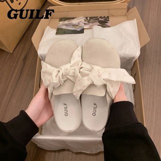 Slip-on Birkenstocks And Half Slippers For Women's Outer Wear New Spring And Autumn Bow Toe-c