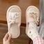 Mùa Xuân Thu Hoạt Hình Cặp Đôi Dép Lanh Nơ Trong Nhà Đế Dày Chống Trơn Trượt Nhà Nhà Cotton Và V