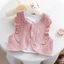 Áo Vest Trẻ Em Nữ Áo Khoác Xuân Thu Phong Cách Phương Tây Áo Ghi Lê Hai Lớp Cotton Nguyên Chấ