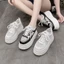 Giày Trắng Cho Nữ Mùa Hè Mỏng Đính Hạt Cườm Ren Đế Dày 8Cm Tăng Chiều Cao Giày Đế Giày Thể Thao Thô