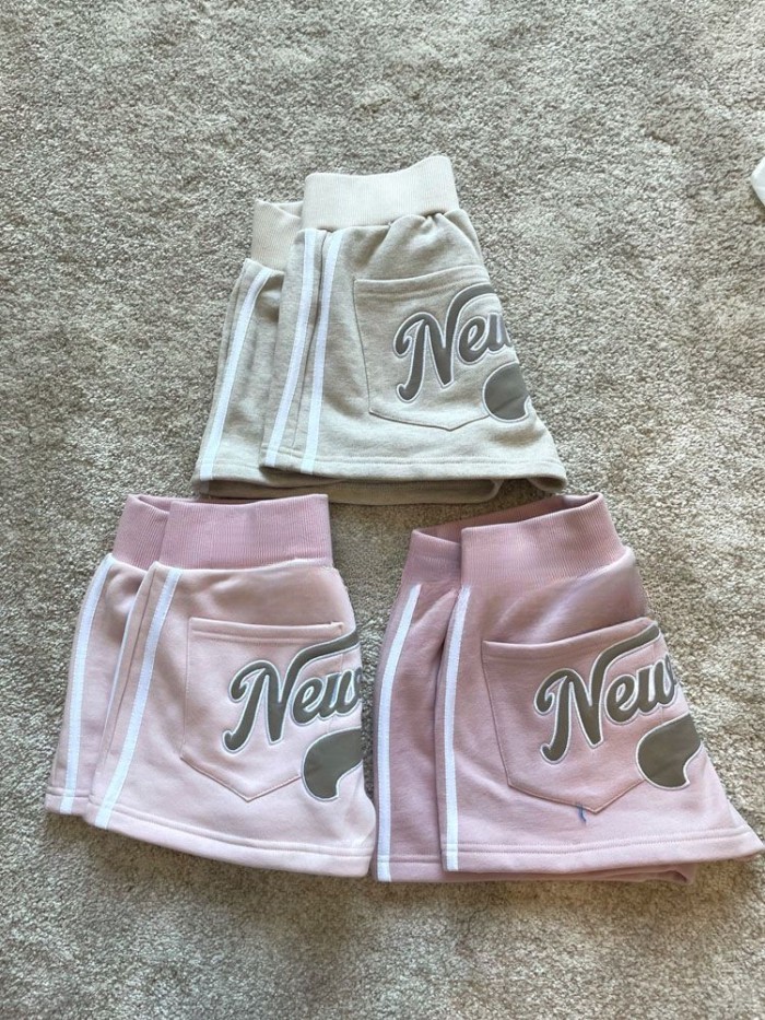 Cotton Nguyên Chất Mỹ Quần Short Eo Thấp Áo Khoác Ngoài Nữ Màu Hồng Thương Hiệu Giày Thể Thao Ch