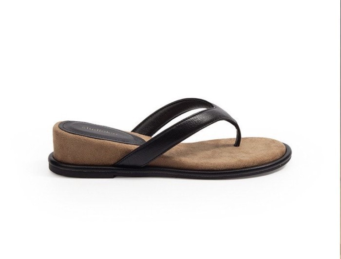 FLXEY/tăng 4,5 cm ~ Dép xỏ ngón phong cách đi nghỉ mát thông qua giày sandal gót nhọn mùa hè dành c