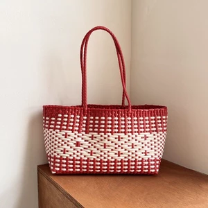 unprinted dệt tay túi kỳ nghỉ bên bờ biển túi xách bãi biển handmade Pháp túi xách thời trang