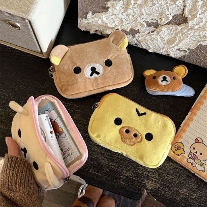 Nhật Bản Dễ Thương Rilakkuma Túi Bảo Quản Tiền, Thẻ Ví Ngắn Sang Trọng Tiền Xu