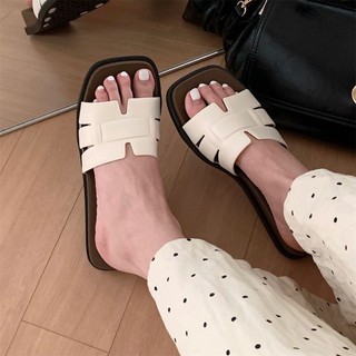 Fashion Color Matching Wedge Heel Non-slip Flip Flops Ins Women's Casual Summer Outer Wear Ve