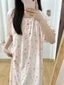 Clouds Cotton Yarn Spotted Pajamas Women's Summer New Cartoon Student Nightgown Slimming Home Cl