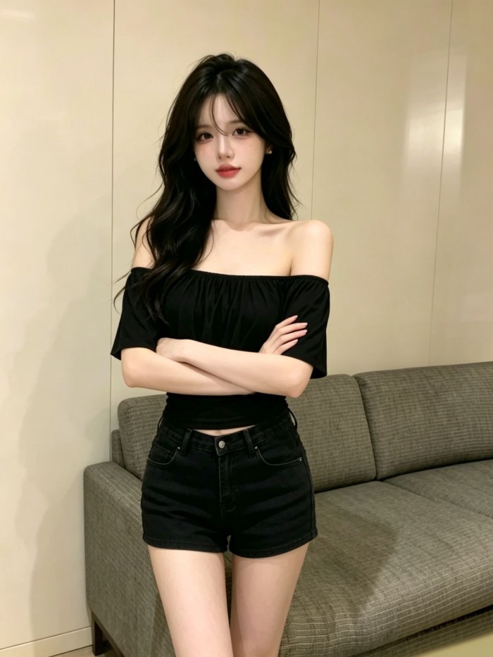 lá sen một chữ dịu dàng siêu cổ tích tay ngắn mùa hè thuần khiết dục vọng hot girl áo trễ vai gợ