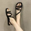Mint Mambo New Sandals Women's Summer Square Toe Flat Sandals Sweet Wind Open-toe Beach Shoes