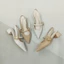 Sandal nữ mùa hè mới, da mềm đa năng, gót dày, đế mềm, khí chất, giày mũi nhọn mũi nông phong