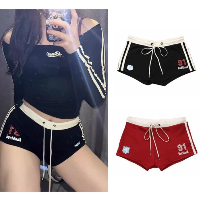 Quần tập yoga đi biển cotton Mỹ mỏng lưng cao sọc chắp vá dành cho nữ