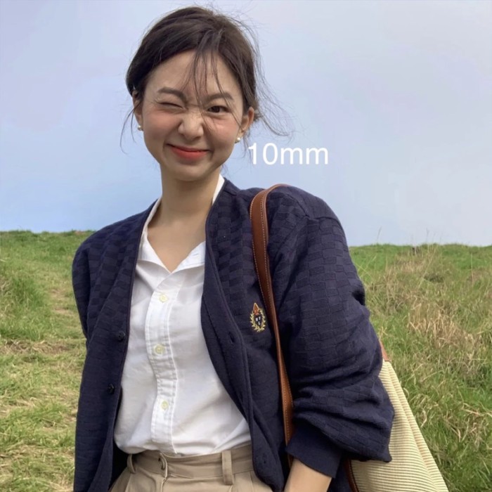 Bông tai ngọc trai phong cách Hàn Quốc , Bông tai tròn phong cách Hepburn, thanh lịch, thích h