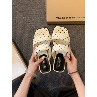 Summer New Style Milky Yellow Polka Dot Sandals For Women, Thick-soled Soft-soled Outer Wear