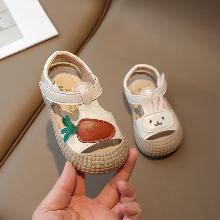 Summer Girls Sandals Princess Style Children's Summer Baby Non-Slip Baotou Rabbit Carrot Sand