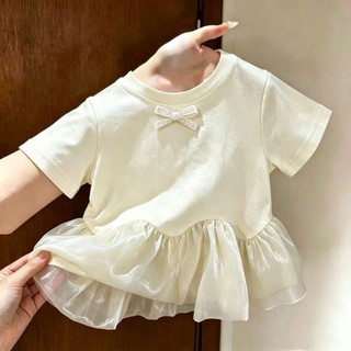 Áo thun mùa hè ngắn tay xù lông nửa tay ngọt ngào cotton nguyên chất đa năng thời trang dạo phố cho