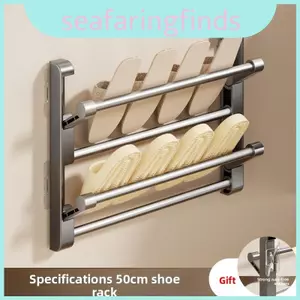 Easyinstall Dụng cụ sắp xếp giày kim loại cho phòng tắm với thiết kế có thể gập lại và tiết kiệm không gian