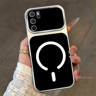 Ốp Lưng Cho OPPO A16 A16K Màu Cao Cấp Mới Mẫu Lưng Silicon Mờ Cửa Sổ Lớn Vỏ Điện Thoại Thẩm Mỹ Từ Hút Vòng Thiết Kế Mới
