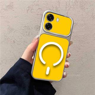 Ốp Lưng Cho OPPO A6T 4G A6T 5G A6T Pro 4G A6C 4G Màu Cao Cấp Mới Mẫu Lưng Silicon Mờ Cửa Sổ Lớn Vỏ Điện Thoại Thẩm Mỹ Vòng Hút Từ Tính Thiết Kế Mới