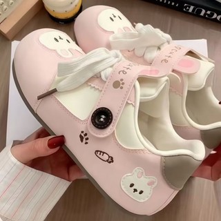 Giày trắng thỏ dễ thương phong cách Trung Hoa mới dành cho nữ mùa xuân mới đế mềm tiệc sinh viên