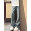 Quần jeans bootcut jacquard in chữ đầy đủ dành cho nam trong mùa hè Quần ống đứng nam thiết k