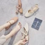 Giày Sandal Bao Đầu Nữ Mùa Hè Giữa Gót Phong Cách Hàn Quốc Đa Năng Sinh Viên Cổ Tích Phong Cá