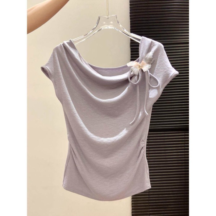 điệu nhảy hiện đại bướm hàng đầu cổ tích cổ ngắn tay tập nhảy quần áo mùa hè mới khiêu vũ cổ điể