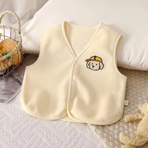 áo vest lông cừu trẻ em kiểu dáng mới phong cách hoạt hình áo vest lông cừu cực ấm áp cho bé