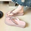 Dép xỏ ngón khảm gạch dễ thương mới Đế dày nữ thời trang đa năng Dép xỏ ngón tăng chiều cao tron