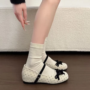 Giày đế đơn miệng nông phong cách múa ba lê Pháp dành cho nữ mùa xuân hè mới đế dày bên trong