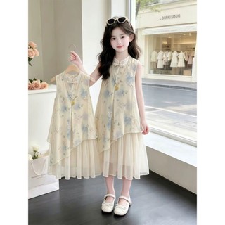 Váy bé gái, váy Hanfu trẻ em mùa hè, quần áo mùa hè cho trẻ em từ trung niên trở lên, váy sườn xám