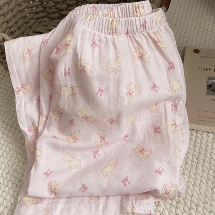 chiếc quần pyjama cotton Yunduo mới dành cho nữ mùa xuân hạ thu, quần mặc ở nhà rộng rãi có thể