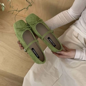 Mary Jane Giày đế bệt nhỏ có mùi thơm phong cách cổ điển Pháp Giày đế bệt nữ Giày đơn chống t