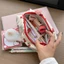 hellokitty anh đào màu đỏ dễ thương vải bút chì túi văn phòng phẩm giá trị cao công suất lớn dây k