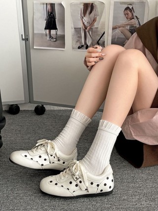 Black Retro All-match Heightening Thick-soled Moral Training Shoes For Women New Style With S