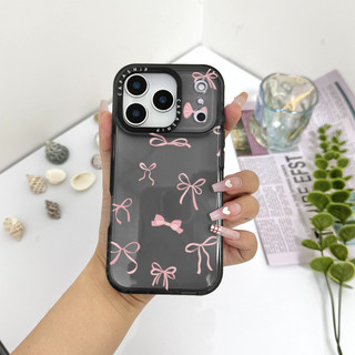 Ốp Lưng Màu Cà Vạt Nơ Màu Hồng Tương Thích Cho IPhone 11 12 13 14 15 16 17 Pro Max 12Mini Cover X XR XS Max Silicone Mềm Trong Suốt Cản SE 2022 6 7 8 Plus Vỏ Chống Sốc