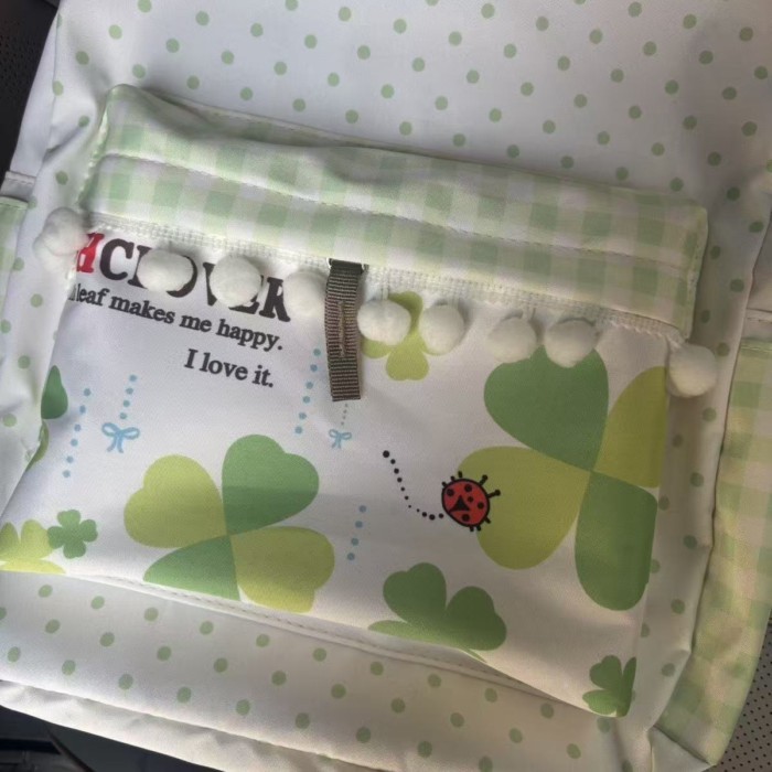 Nhật Bản tự làm cỏ bốn lá ngọt ngào và dễ thương chấm bi nhỏ pom pom chấm bi xanh tươi sức ch