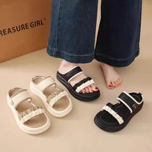 Dép đế dày cho nữ, dép đi ngoài mùa hè, giày cao gót đế bằng nữ thời trang và thoải mái