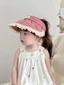 chiếc mũ cho bé xuân hè mũ rỗng kẻ sọc ren phong cách Hàn Quốc cho bé trai và bé gái đi chơi mũ