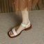 Giày sandal đơn giản dành cho nữ đế bệt chống trượt mùa hè phiên bản Hàn Quốc đa năng thoải mái già