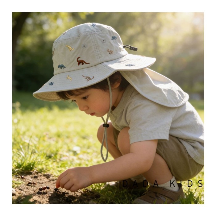 Children's Sun Protection Hat Summer Large Brim Neck Protection Breathable Anti-UV Outdoor Su