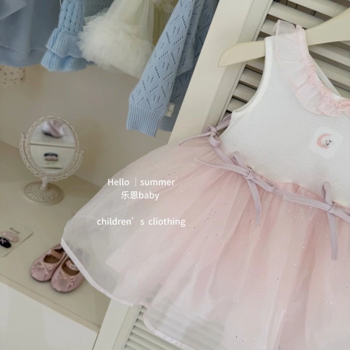 Girls New Summer Dress Pink Ballet Gauze Skirt Baby Summer Style Princess Dress Dress Super C