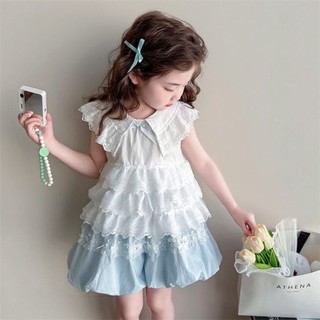 Girls Summer Korean Style Lace Doll Shirt New Baby Girl Lace Top Girl Korean Style Short Slee