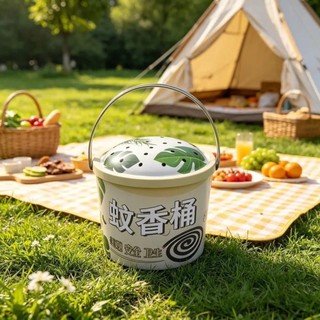 Xô hương đuổi muỗi gia đình có nắp, thùng hương đuổi muỗi chống bỏng, hộp nhang đuổi muỗi cắm trại